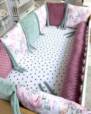    Floral - Minky Malberry - Velvet Ocean Mint