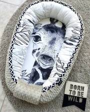 Baby nest -  Giraffe - Cevron & Minky Mushroom