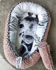 Baby nest -  Giraffe - Cevron & Minky Dusty Pink