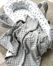 Baby nest - Feathers & Minky Grey