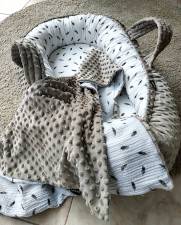 Baby nest -  Feathers & Minky Sand