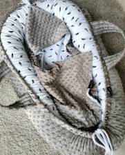 Baby nest -  Feathers & Minky Sand
