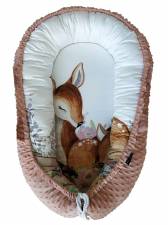 Baby nest -  Deer & Minky Dusty Pink