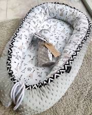Baby nest - Teepee - Cevron & Minky Ice Grey