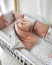    Minky Dusty Pink & Black Dot's