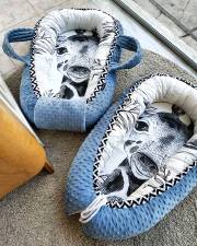 Baby nest -  Giraffe - Cevron & Minky Denim Blue