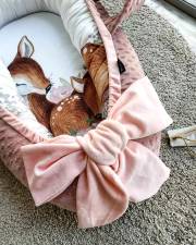 Baby nest -  Deer & Minky Dusty Pink