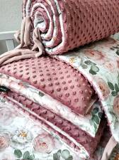  - Floral & Minky Malberry  145x110 cm