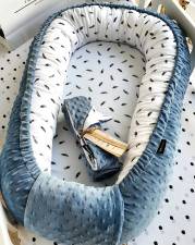   - Feathers & Minky Denim Blue
