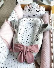   -  (  4  6  35x35) Cloud Marker Dot's & Minky Baby Pink