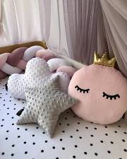   / Moon Pillow - Velvet Baby Pink