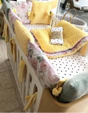   mix and match Floral & Minky Yellow - Velvet Ocean Mint