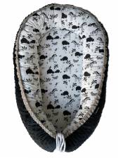 Baby nest -  Safari & Minky Graphite